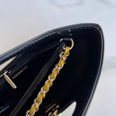 20230710_i1688957685_2555_6_jpg CC MINI 23 SHOPPING BAG IN GLOSSY BLACK MIX MUSTARD YELLOW CALFSKIN