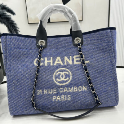 20230722_i1689969964_7594_1_jpg CC DEAUVILLE LARGE 38 TOTE BAG IN VIOLET PURPLE CANVAS WITH WHITE LOGO