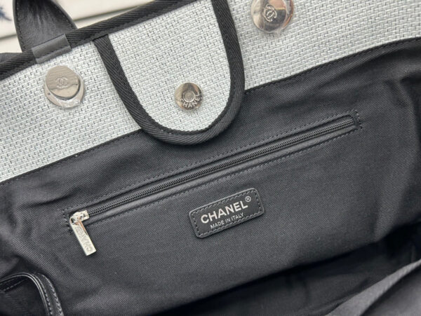 20230722_i1689970607_5056_8_jpg CC DEAUVILLE LARGE 38 TOTE BAG IN LIGHT GREY CANVAS WITH BLACK LOGO