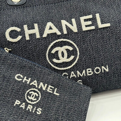 20230722_i1689985110_3280_2_jpg CC DEAUVILLE LARGE 38 TOTE BAG IN DARK NAVY CANVAS WITH WHITE LOGO EMBROIDERED