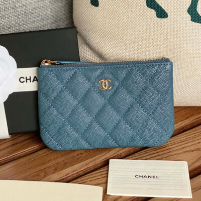 20230722_i1690016475_1460_0_jpg CC CLASSIC SMALL 15 ZIPPED POUCH IN TEAL GREEN GRAINED CALFSKIN
