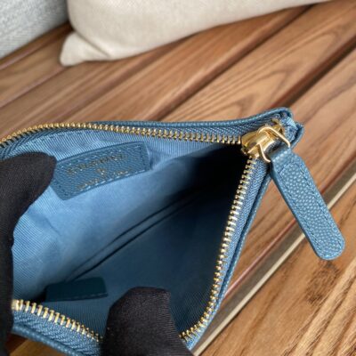 20230722_i1690016476_5117_7_jpg CC CLASSIC SMALL 15 ZIPPED POUCH IN TEAL GREEN GRAINED CALFSKIN
