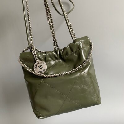 CC HOBO MINI 20CM OLIVE LAMBSKIN