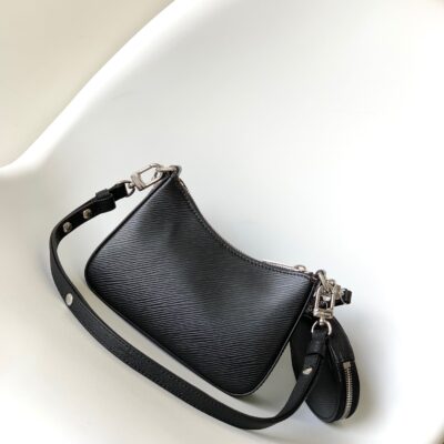 MARELLINI 19 BLACK EPI GRAINED LEATHER