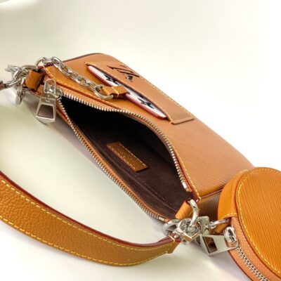 MARELLINI 19 BROWN EPI GRAINED LEATHER