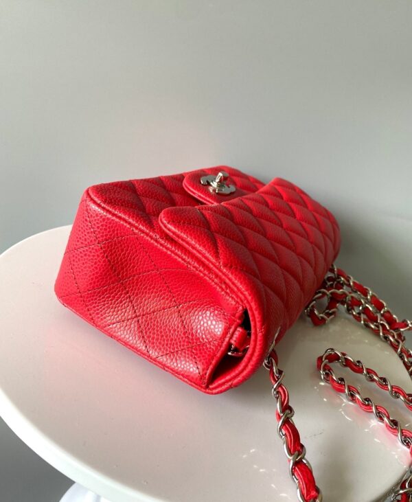 20230912_i1694515521_513_3_jpg_27b88f15-c281-47d6-b447-be2a62449f36 MINI RECTANGLE FLAP BAG 20CM RED CAVIAR SILVER HARDWARE
