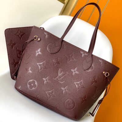 NEVERFULL MM 32 WINE MONOGRAM EMPREINTE LEATHER