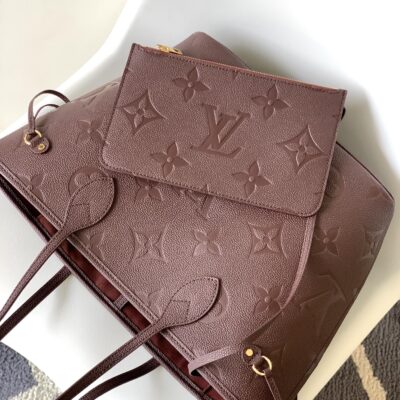 NEVERFULL MM 32 WINE MONOGRAM EMPREINTE LEATHER