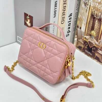 CARO BOX 19 IN LIGHT PINK CALFSKIN