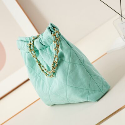 CC CLASSIC MEDIUM 37 BAG IN TF BLUE CANVAS