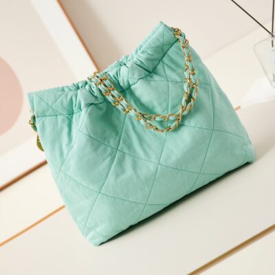CC CLASSIC MEDIUM 37 BAG IN TF BLUE CANVAS