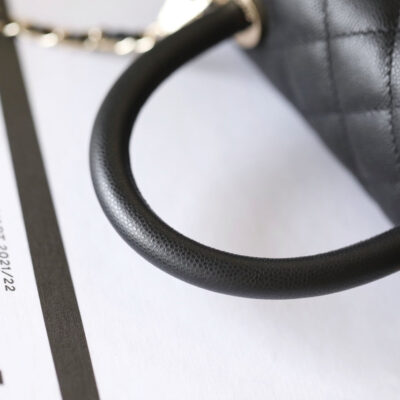 CHANEL 25S FLAP BAG 24 CM IN BLACK LAMBSKIN WITH GOLD HARDWARE