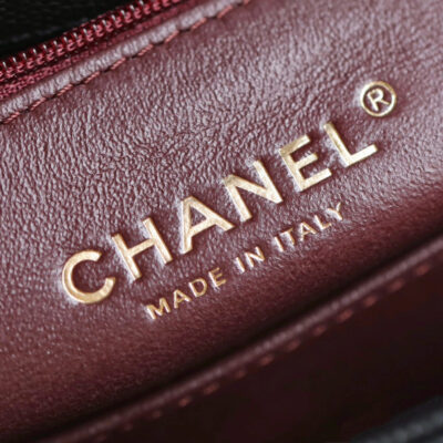 CHANEL 25S FLAP BAG 24 CM IN BLACK LAMBSKIN WITH GOLD HARDWARE