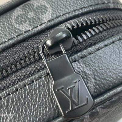 GETAWAY MESSENGER 18 IN GUN METAL MONOGRAM ECLIPSE CANVAS