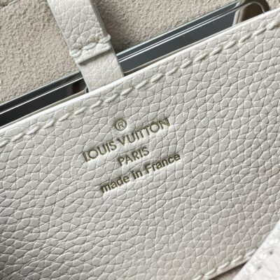 SOFT TWIST 27 IN WHITE CALFSKIN GOLD LOGO