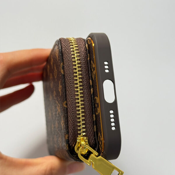 Brown iPhone case 2004 small | Accordion card holder (subject to the video)