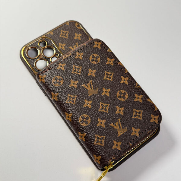 Brown iPhone case 2004 small | Accordion card holder (subject to the video)