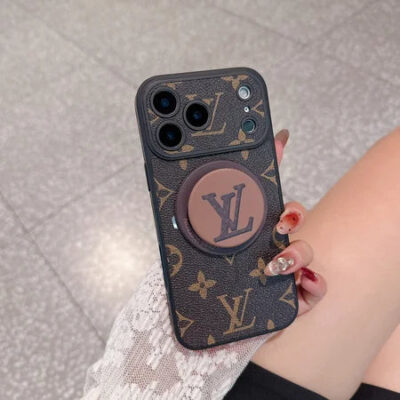 20260312100634_58295 Luxury Monogram Leather Magsafe Phone Case Stand Function for iPhone 13-18 Pro & Pro Max