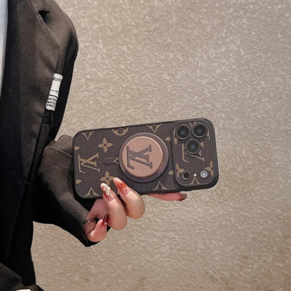 20260312100635_77861 Luxury Monogram Leather Magsafe Phone Case Stand Function for iPhone 13-18 Pro & Pro Max