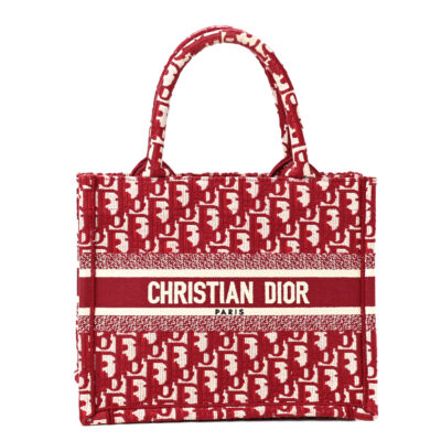 2045aab74ce6bf8589b9dd48041383e1 CHRISTIAN DIOR Oblique Small Book Tote Burgundy Multicolor