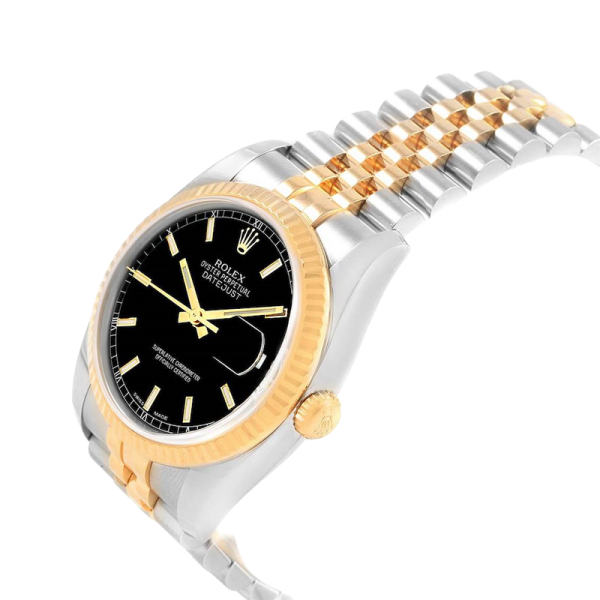 ساعة رولكس Datejust 116233BKSJ 36MM مينا باللون الأسود بعلبة فضية