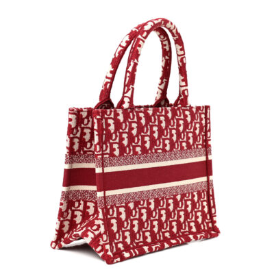 20a538c983992a45559f698280ef8239 CHRISTIAN DIOR Oblique Small Book Tote Burgundy Multicolor