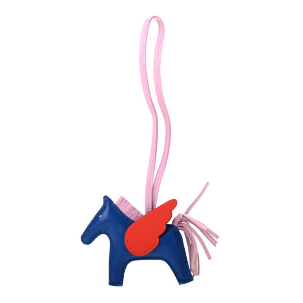 حقيبة هيرميس Milo Grigri Rodeo Pegase Horse Charm PM France Mauve Sylvestre Capucine من جلد خروف باللون الأزرق