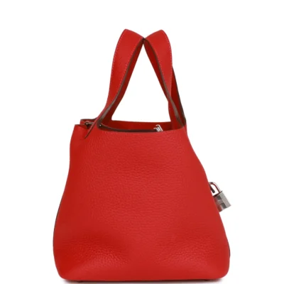 Hermès Picotin Lock 18 Vermillion Clemence Palladium Hardware