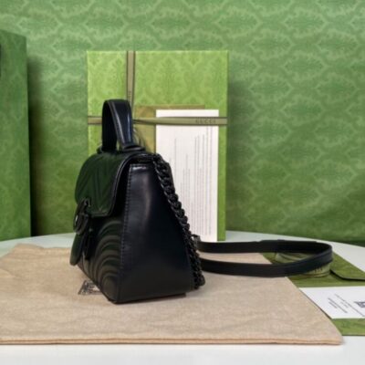 Gucci GG Marmont Mini Top Handle Bag Black