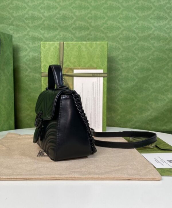 Gucci GG Marmont Mini Top Handle Bag Black