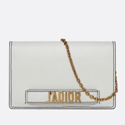 Dior White JAdior Wallet On Chain Pouch