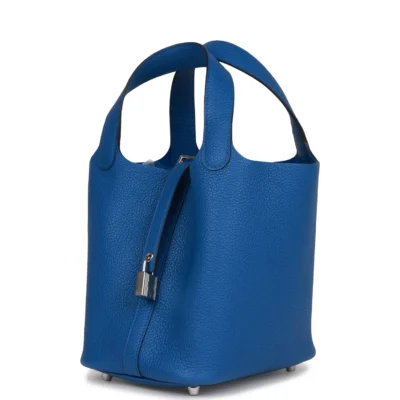 Hermès Picotin Lock 18 Bleu France Clemence Palladium Hardware