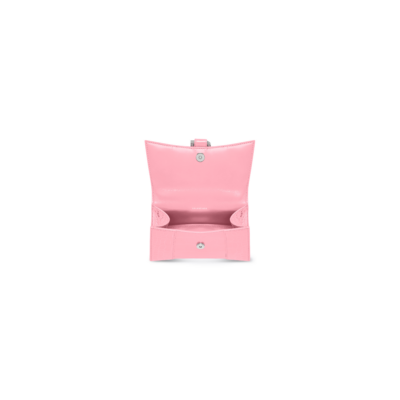 WOMEN'S HOURGLASS XS HANDBAG CROCODILE EMBOSSED IN PINK