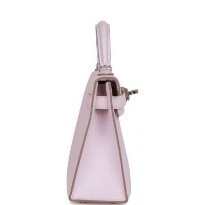 Hermès Kelly Sellier 20 Mauve Pale Epsom Palladium Hardware