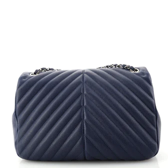 Chanel Puffy CC Flap Bag Chevron Caviar Large