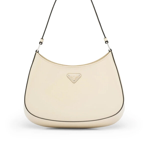 Prada Cleo Brushed Leather Shoulder Bag in Desert
