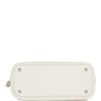Hermès 1923 Bolide 25 White Evercolor Verso Palladium Hardware