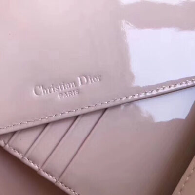Dior Lady Dior Clutch With Chain In Pink Patent