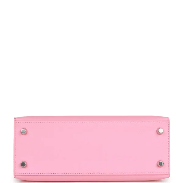 Hermès Kelly Sellier 25 Rose Confetti Epsom Palladium Hardware