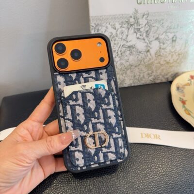 Dior Card Holder Fabric Full-Cover Phone Case