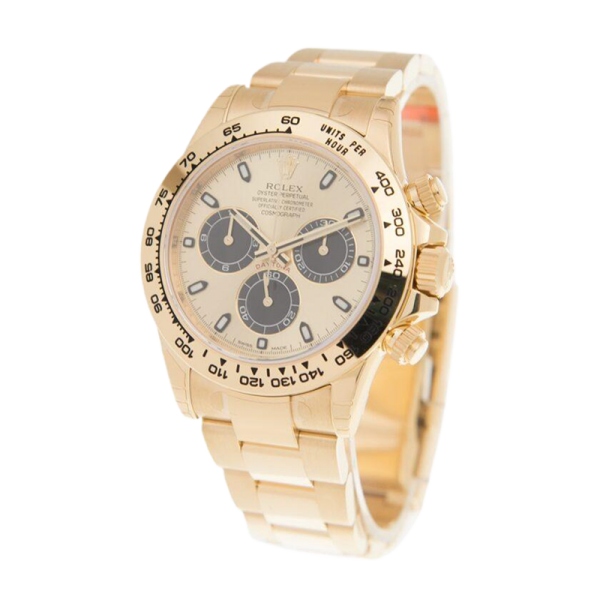 Rolex Daytona 116508BKCSO 40MM Black and Champagne Dial Yellow Gold-tone Case