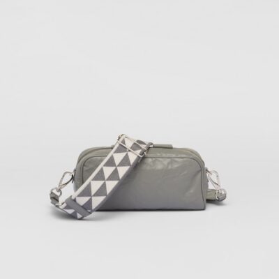 Prada 纳帕皮革 复古 皮革 multi-pocket Slate 灰色 肩背包