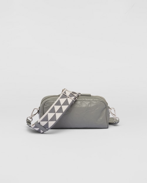 Prada 纳帕皮革 复古 皮革 multi-pocket Slate 灰色 肩背包