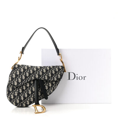 CHRISTIAN DIOR Oblique Saddle Bag Blue