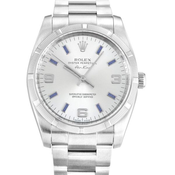 Rolex Air-king 114210.3 Silver Quarter Arabic Dial Unisex 34MM
