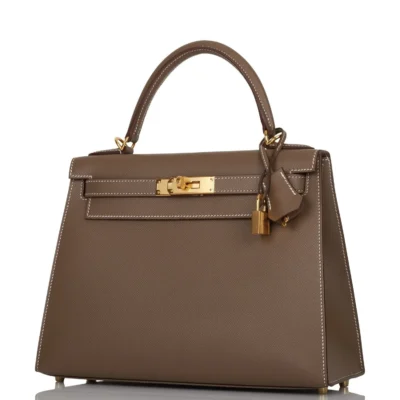 Hermès Kelly Sellier 28 Etoupe Epsom Gold Hardware
