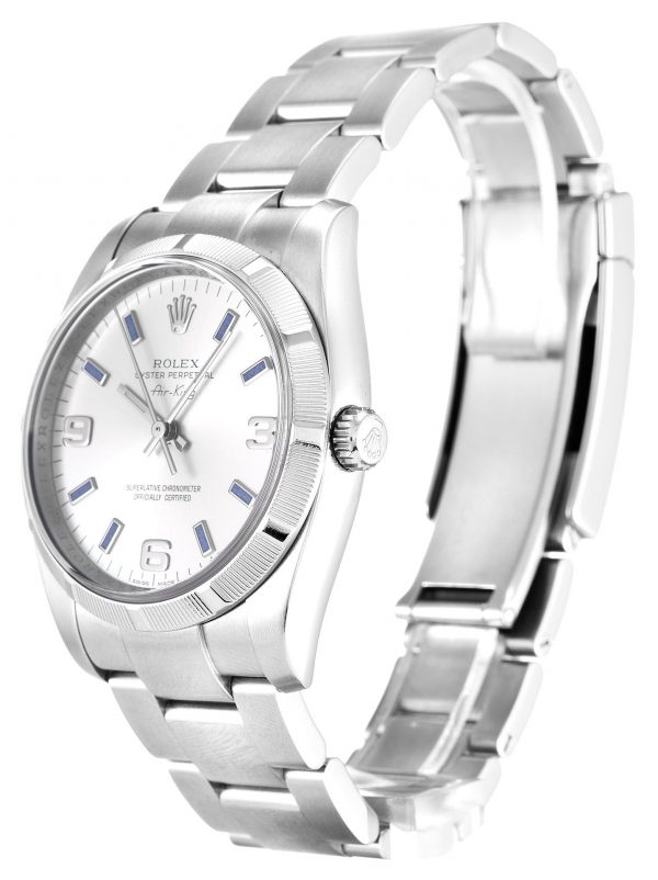25d5656a3e6f039598b965f051df1ead Rolex Air-king 114210.3 Silver Quarter Arabic Dial Unisex 34MM