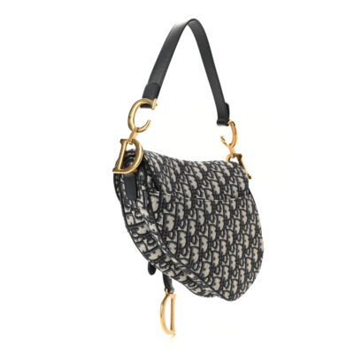 CHRISTIAN DIOR Oblique Saddle Bag Blue