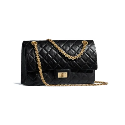 26c235046a00cbf39a6b4ec8ea33e7b7 2.55 HANDBAG Aged Calfskin & Gold-Tone Metal Black