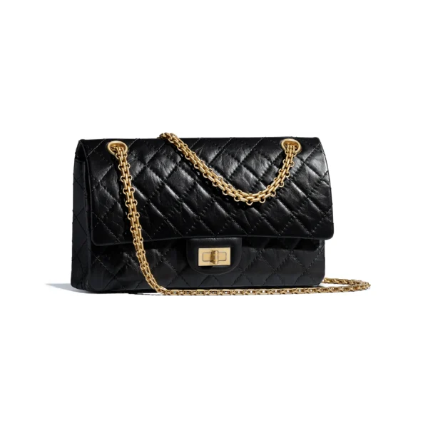 26c235046a00cbf39a6b4ec8ea33e7b7 2.55 HANDBAG Aged Calfskin & Gold-Tone Metal Black